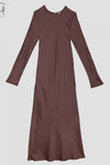 BASERANGE Linen Didin Long Sleeve Dress France BAS-DRDYL-VI-SP24-SHENZONG Dark Brown